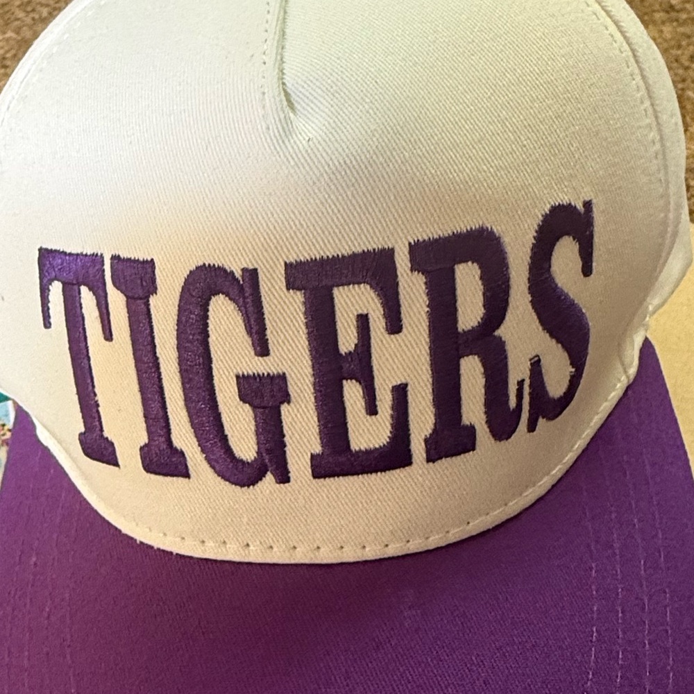 LAST ONELulu Mac TIGERS Purple and White Baseball Cap LSU NEW - Picture 2 of 3